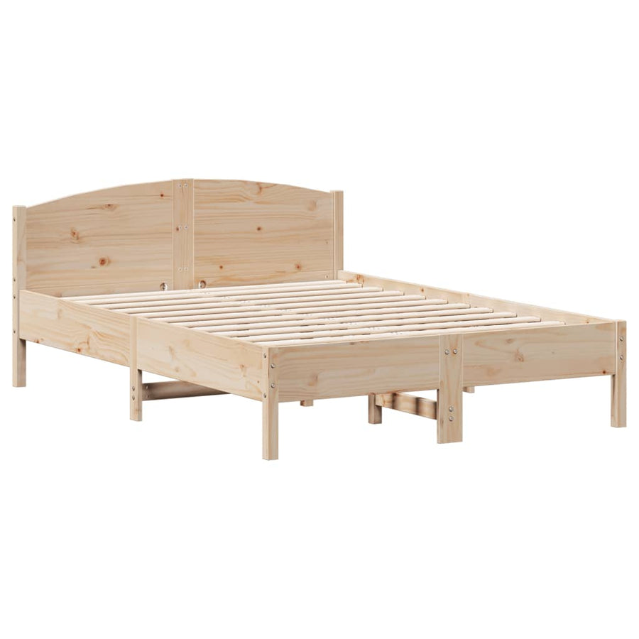 Bedframe met hoofdbord massief grenenhout 120x190 cm