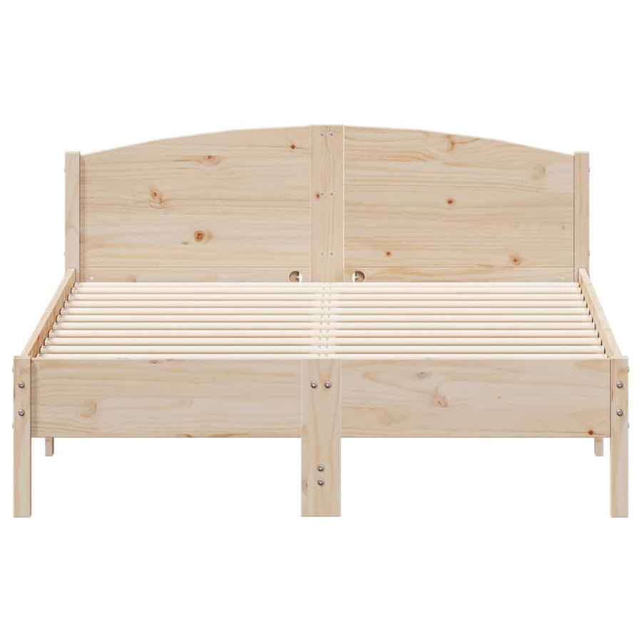Bedframe met hoofdbord massief grenenhout 120x190 cm
