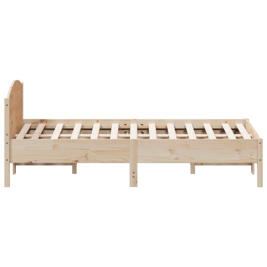 Bedframe met hoofdbord massief grenenhout 120x190 cm