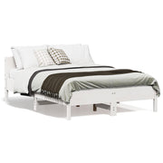 Bedframe massief grenenhout wit 120x190 cm