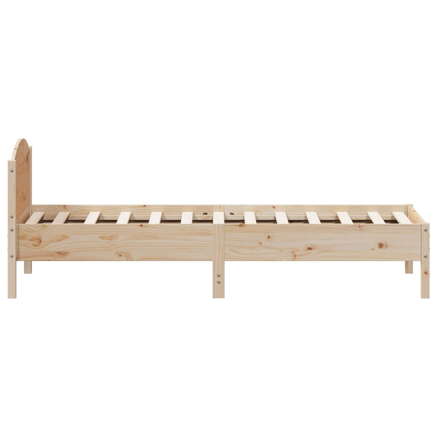 Bedframe met hoofdbord massief grenenhout 100x200 cm