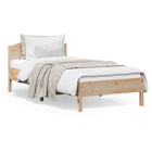 Bedframe met hoofdbord massief grenenhout 100x200 cm