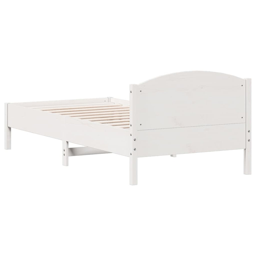 Bedframe met hoofdeinde 100x200 cm massief grenenhout wit