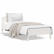 Bedframe massief grenenhout wit 140x200 cm