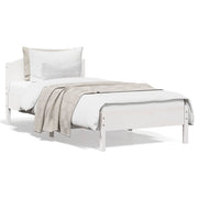 Bedframe massief grenenhout wit 90x200 cm