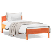 Bedframe massief grenenhout wasbruin 90x200 cm