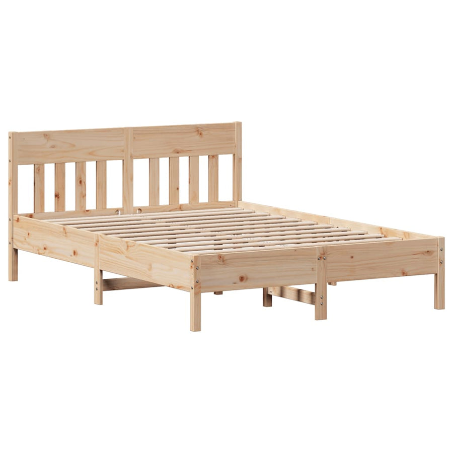 Bedframe met hoofdbord massief grenenhout 120x200 cm