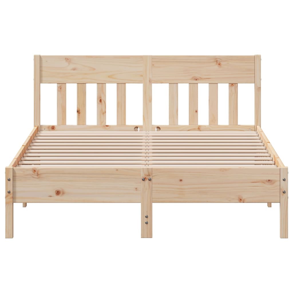 Bedframe met hoofdbord massief grenenhout 120x200 cm