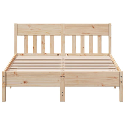 Bedframe met hoofdbord massief grenenhout 120x200 cm