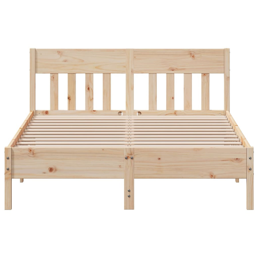 Bedframe met hoofdbord massief grenenhout 120x200 cm