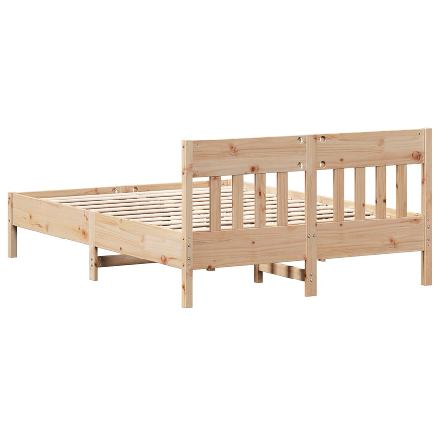 Bedframe met hoofdbord massief grenenhout 120x200 cm