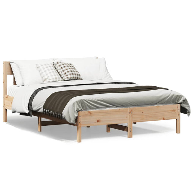 Bedframe met hoofdbord massief grenenhout 120x200 cm