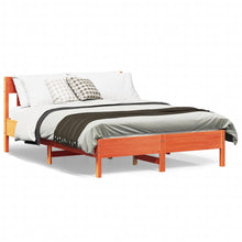 Bedframe Met Hoofdbord Massief Grenenhout Was Bruin 120 x 200 cm