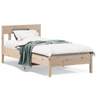 Bedframe met hoofdbord massief grenenhout 100x200 cm