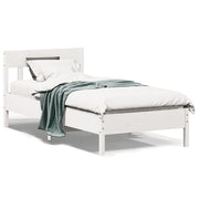 Bedframe massief grenenhout wit 140x200 cm