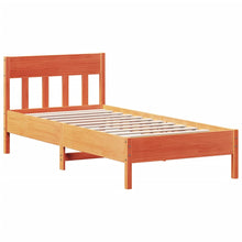 Bedframe Met Hoofdbord Massief Grenenhout Was Bruin 90 x 200 cm