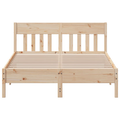 Bedframe met hoofdbord massief grenenhout 140x190 cm