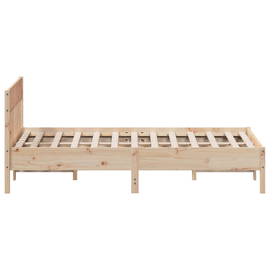 Bedframe met hoofdbord massief grenenhout 140x190 cm