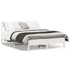 Bed frame without mattress solid pine wood white 135x190 cm