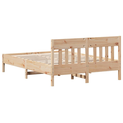 Bedframe met hoofdbord massief grenenhout 120x190 cm