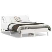 Bedframe massief grenenhout wit 120x190 cm