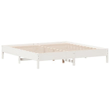 Bedframe massief grenenhout wit 200x200 cm