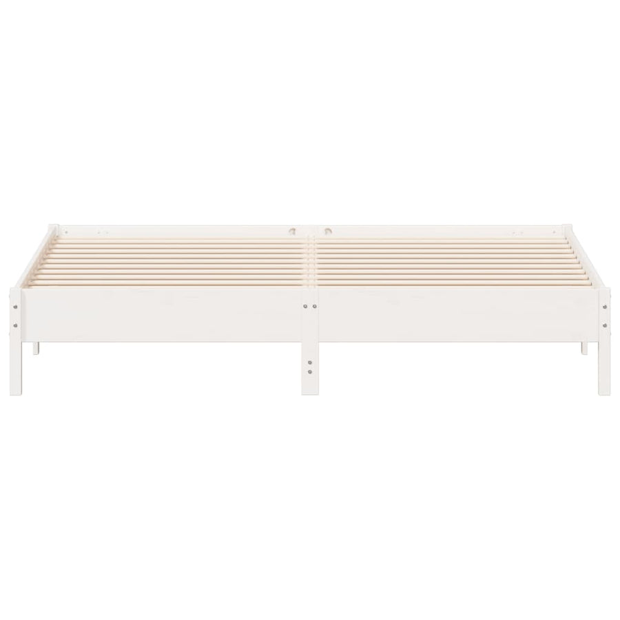 Bedframe massief grenenhout wit 200x200 cm