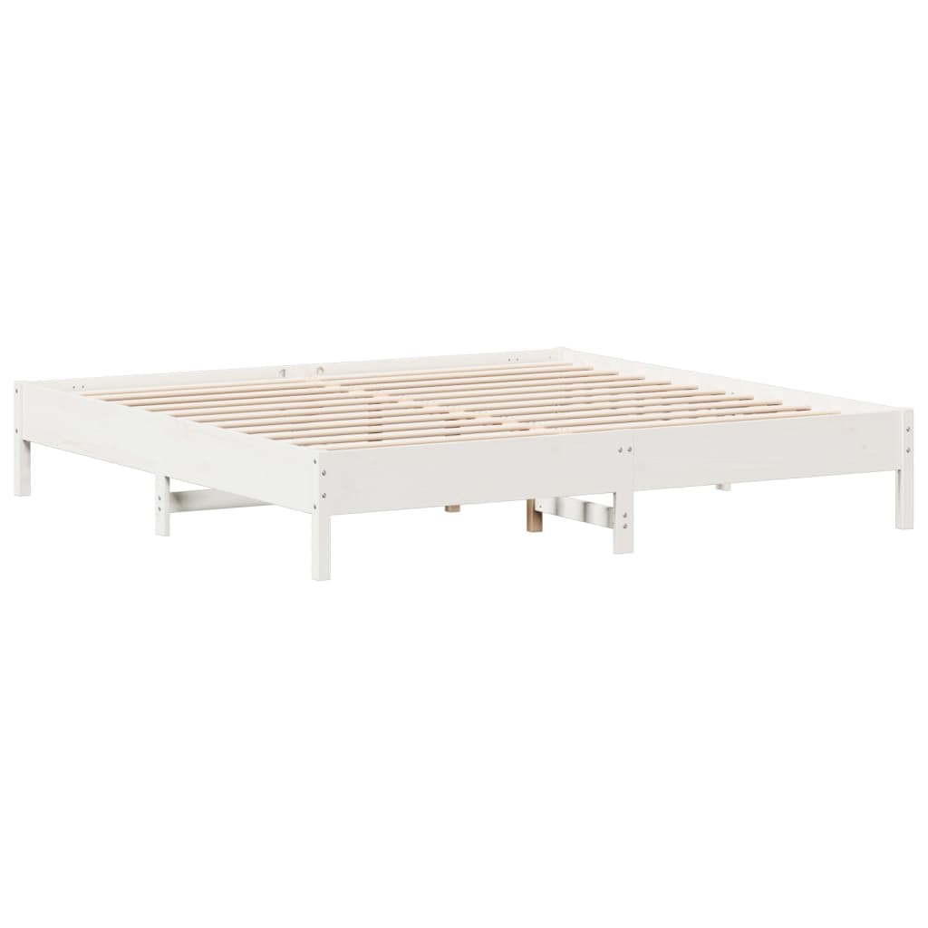 Bedframe massief grenenhout wit 180x200 cm