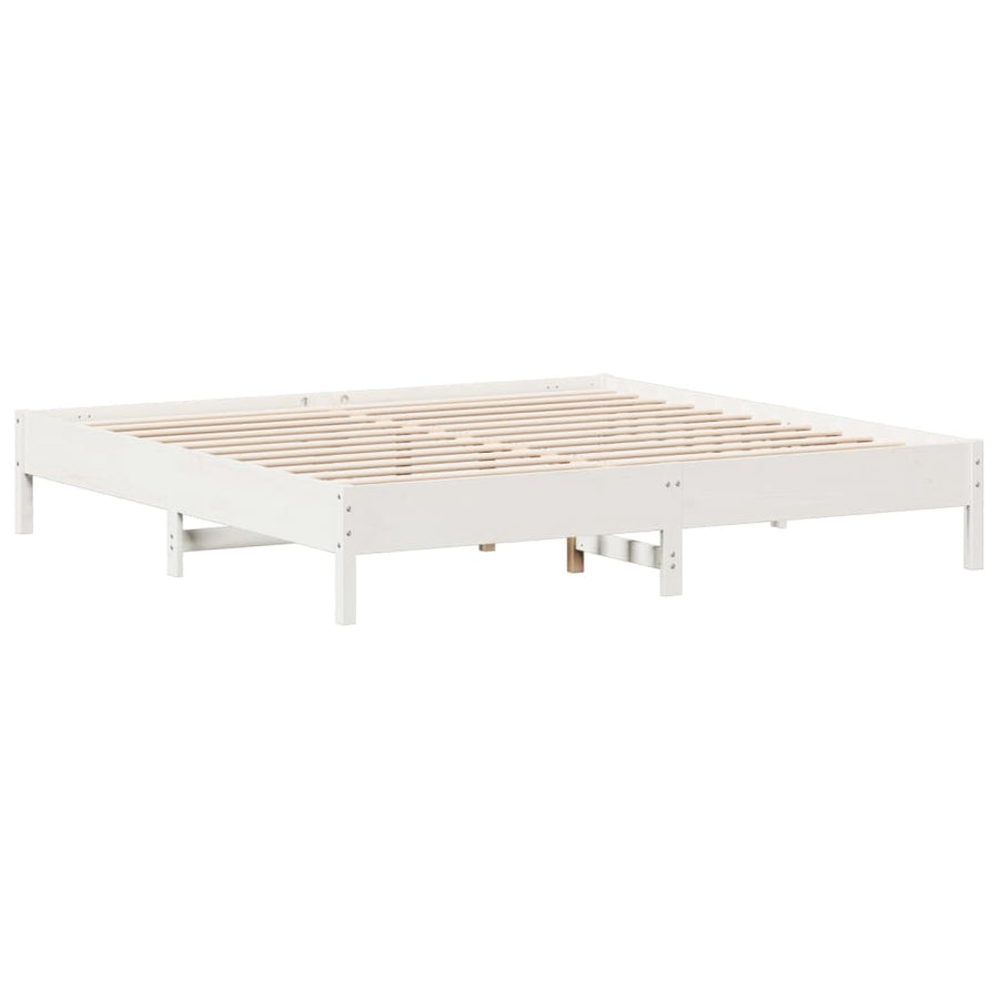 Bedframe massief grenenhout wit 180x200 cm