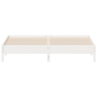 Bedframe massief grenenhout wit 180x200 cm