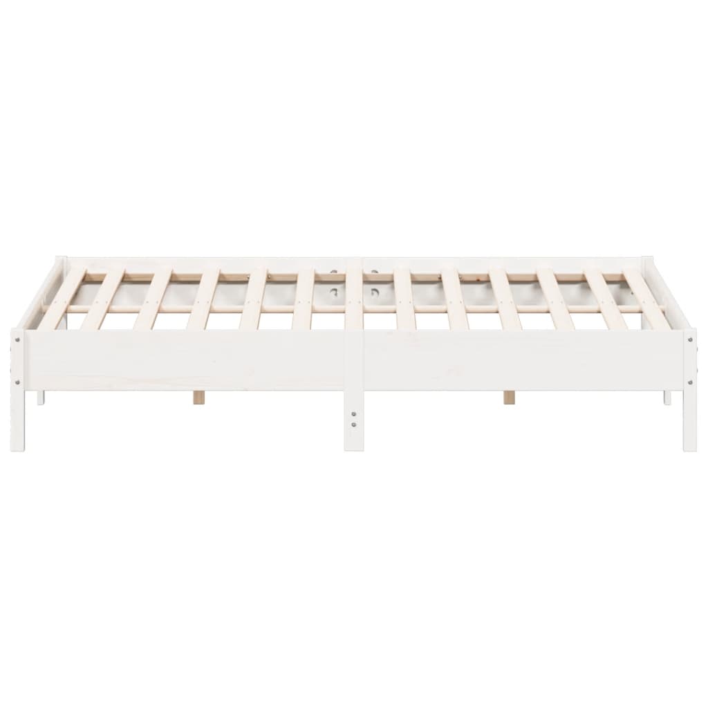 Bedframe massief grenenhout wit 180x200 cm
