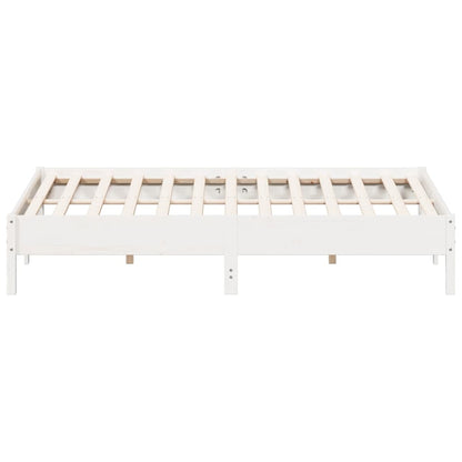 Bedframe massief grenenhout wit 180x200 cm