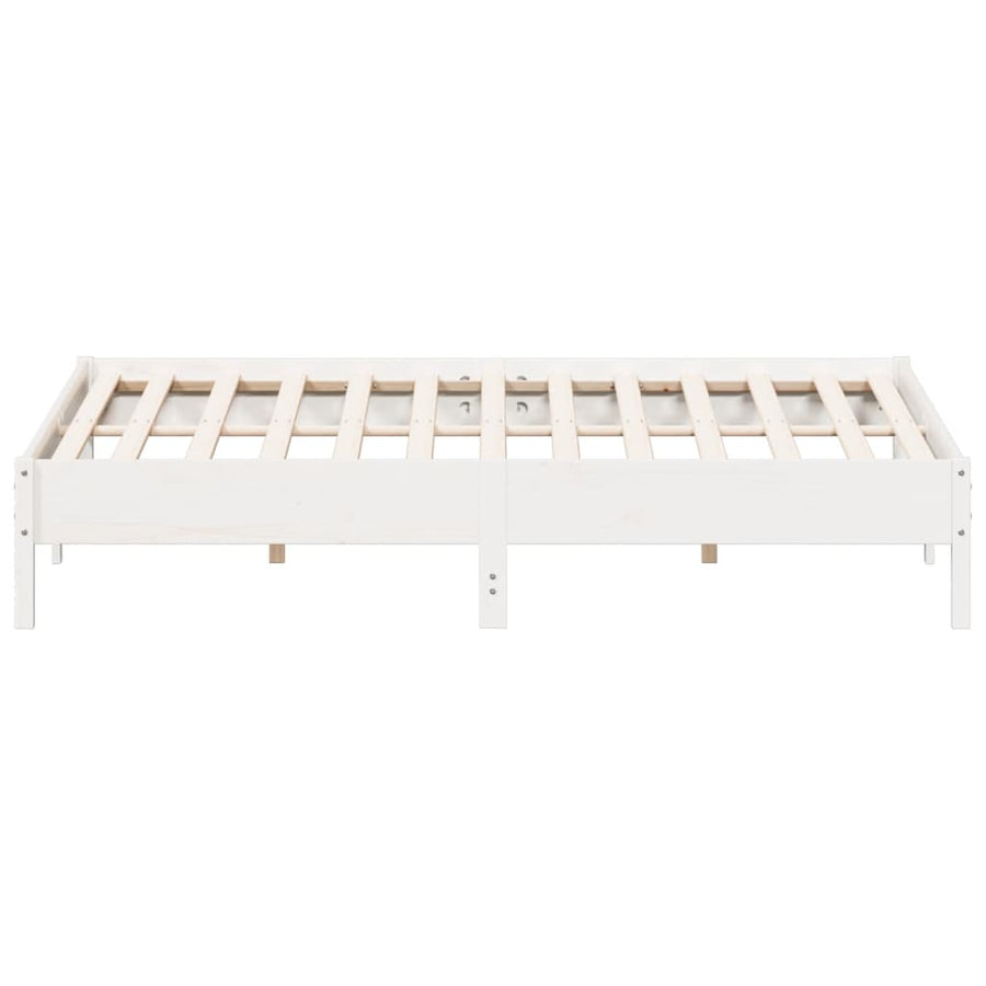 Bedframe massief grenenhout wit 180x200 cm
