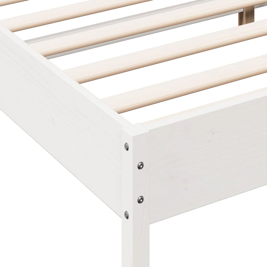 Bedframe massief grenenhout wit 180x200 cm