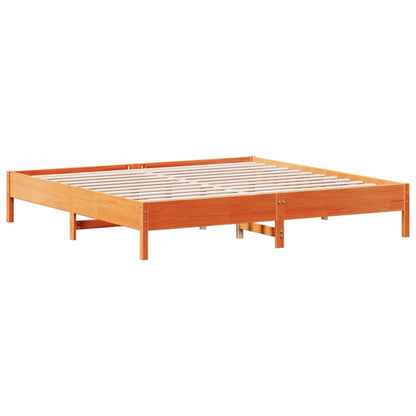 Bedframe massief grenenhout wasbruin 180x200 cm