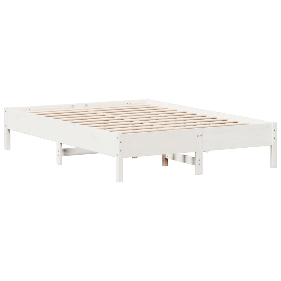 Bedframe massief grenenhout wit 160x200 cm