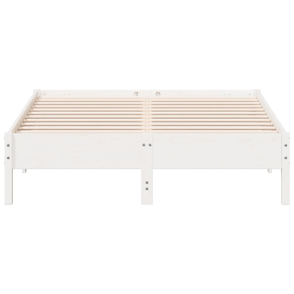 Bedframe massief grenenhout wit 160x200 cm