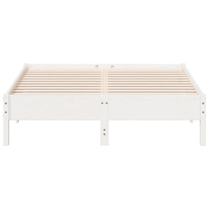 Bedframe massief grenenhout wit 160x200 cm