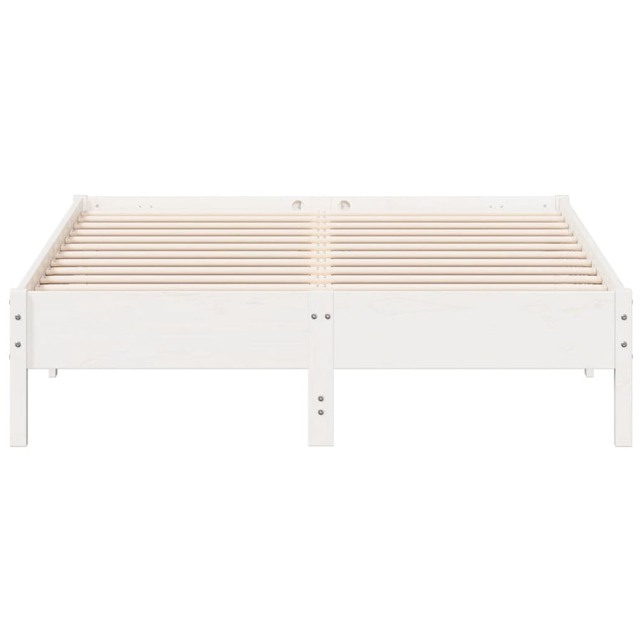 Bedframe massief grenenhout wit 160x200 cm