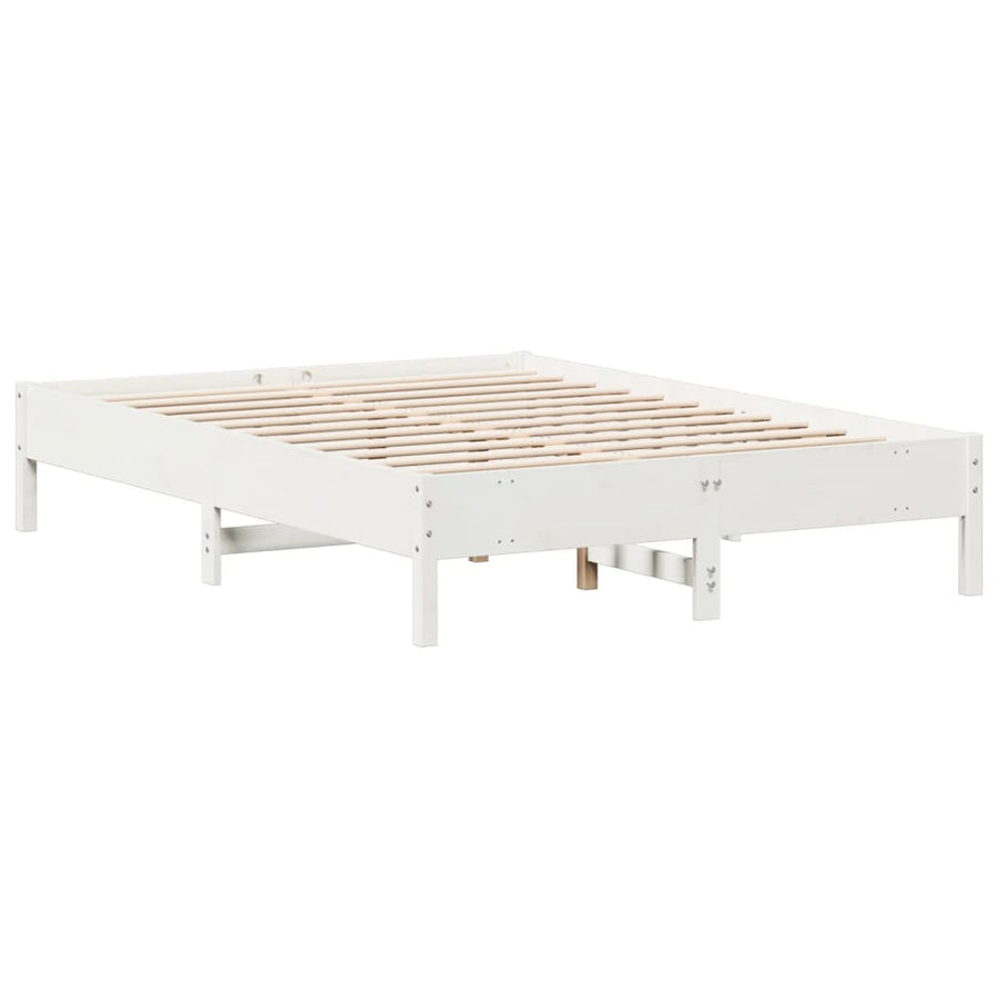 Bedframe massief grenenhout wit 160x200 cm