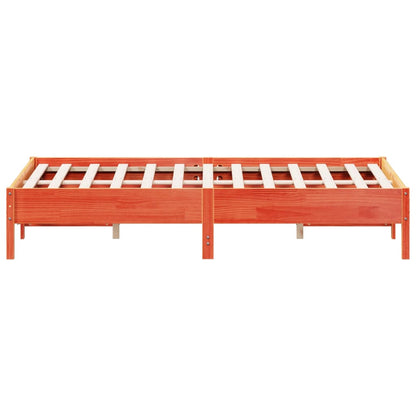 Bedframe massief grenenhout wasbruin 160x200 cm