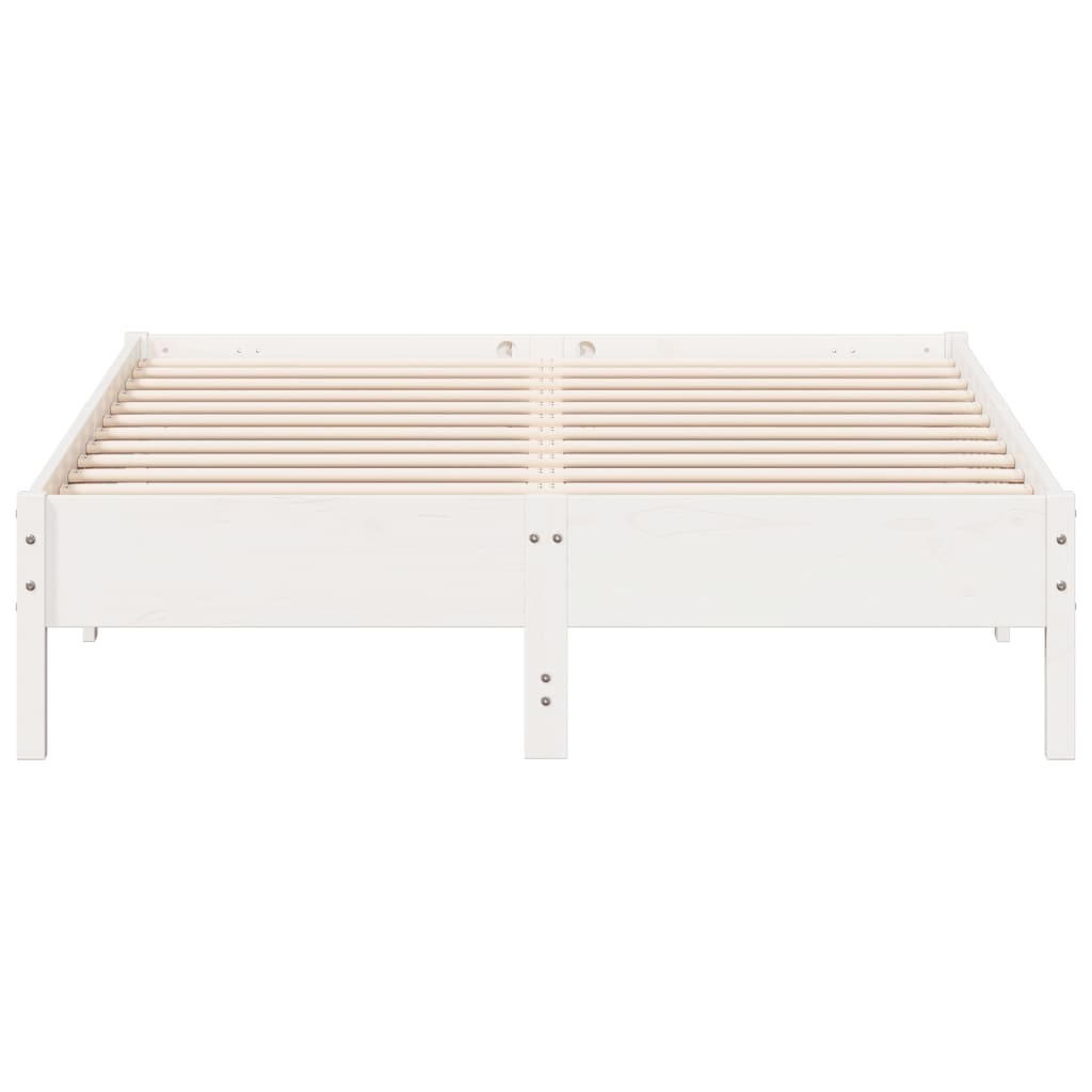 Bedframe massief grenenhout wit 140x200 cm
