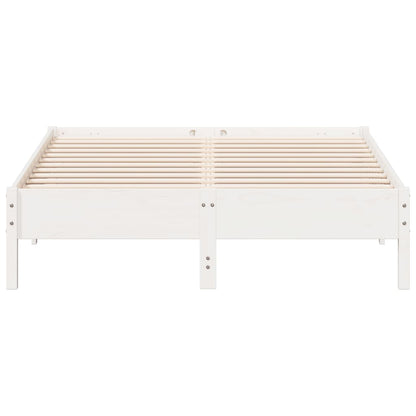 Bedframe massief grenenhout wit 140x200 cm
