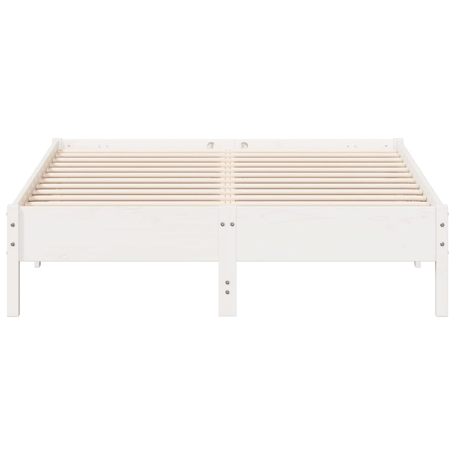Bedframe massief grenenhout wit 140x200 cm