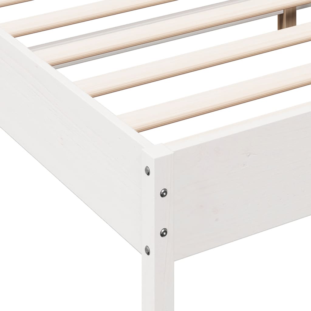 Bedframe massief grenenhout wit 140x200 cm