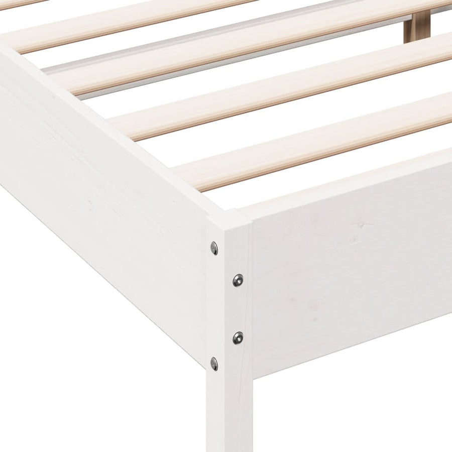 Bedframe massief grenenhout wit 140x200 cm