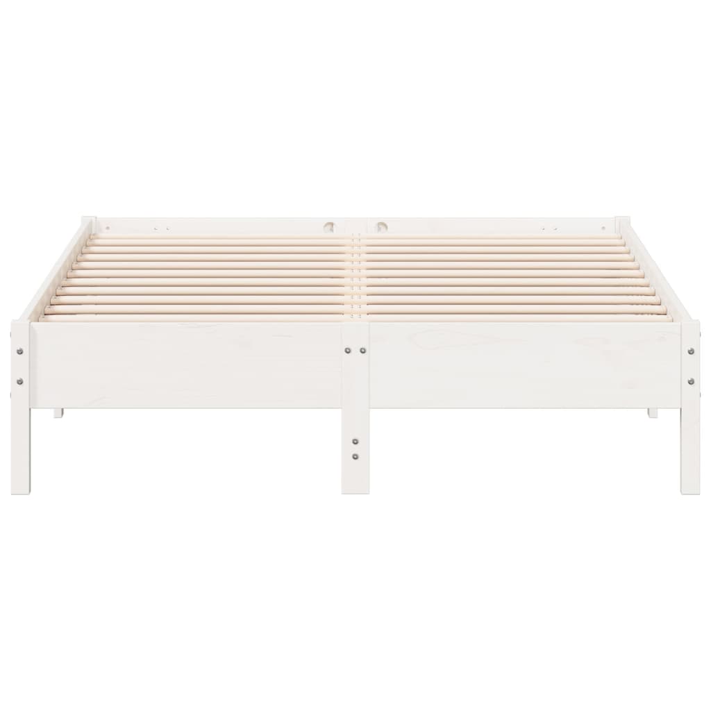 Bedframe massief grenenhout wit 120x200 cm