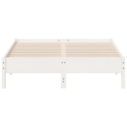 Bedframe massief grenenhout wit 120x200 cm