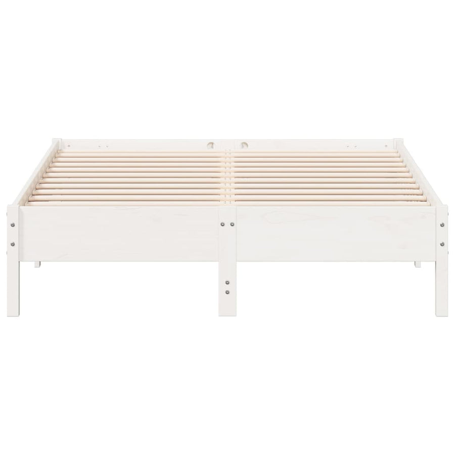 Bedframe massief grenenhout wit 120x200 cm