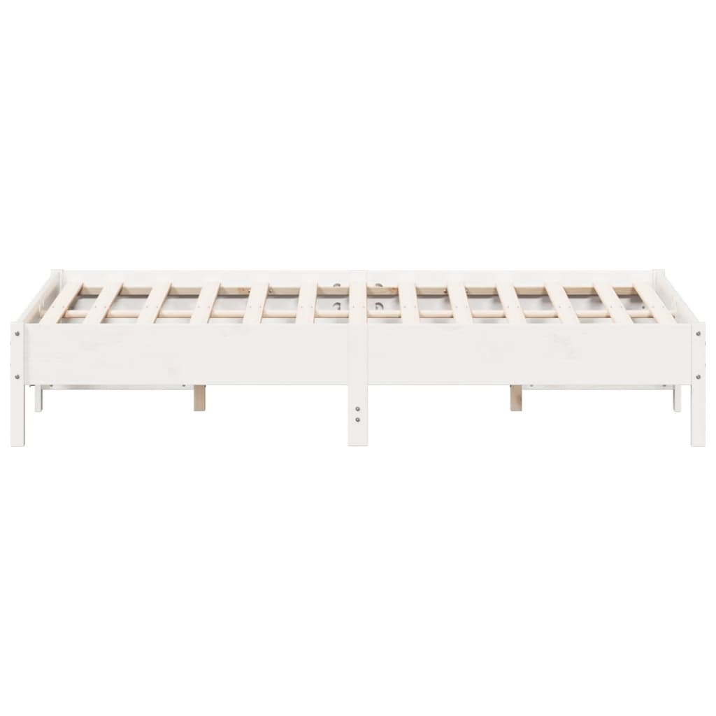 Bedframe massief grenenhout wit 120x200 cm